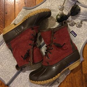L.L. Bean RARE Red Felted Wool Duck Boots!